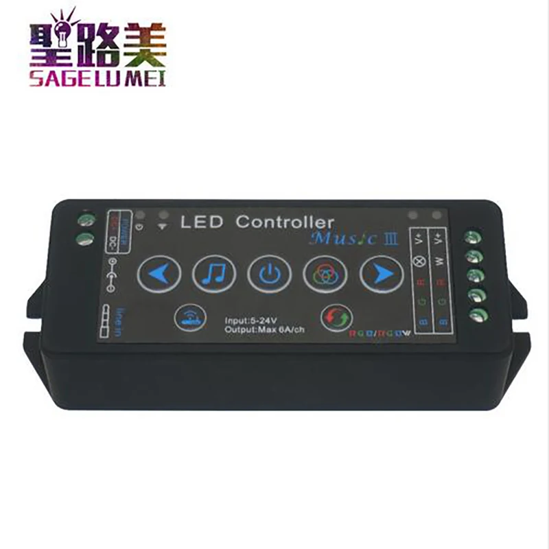 

DC5V-24V 12V 3 led music controller mobile phone APP wifi Sensitivity Audio for SMD 5050 RGB RGBW led strip light