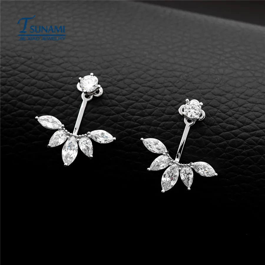 Белые циркониевые серьги высокого качества гвоздики для женщин bijoux 2018 модные