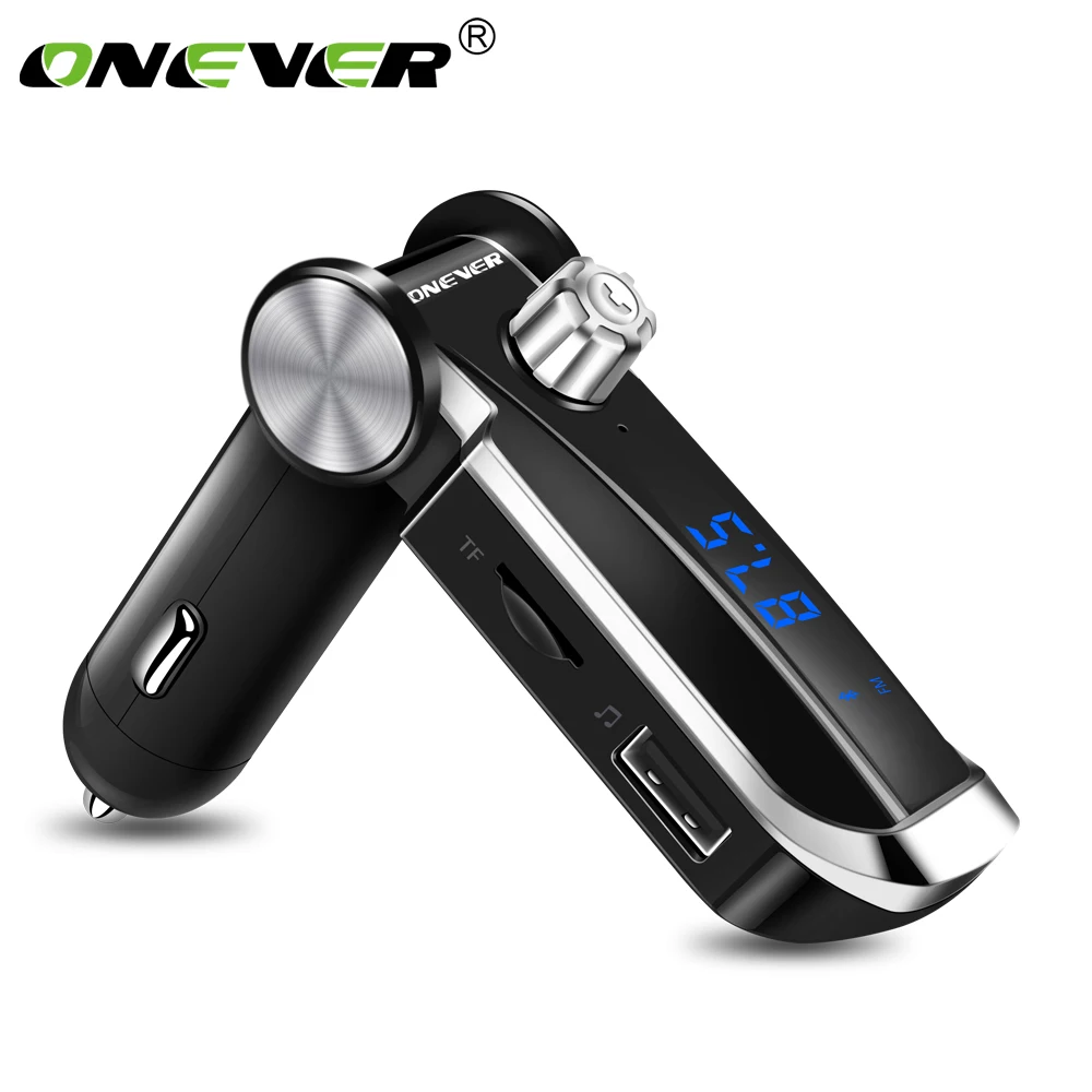 

Onever FM Transmitter Bluetooth Handsfree Car Kit Wireless MP3 Radio Modulator USB TF Audio Player LCD Display Dual USB Charger