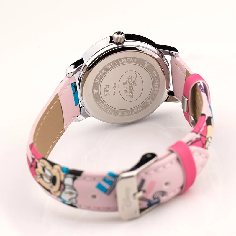 Original Disney 14003 Minnie Cutie Pretty Girl Sweet Dream Student Love Beautiful PU Band Watch Child Best Gift Good Quality NEW