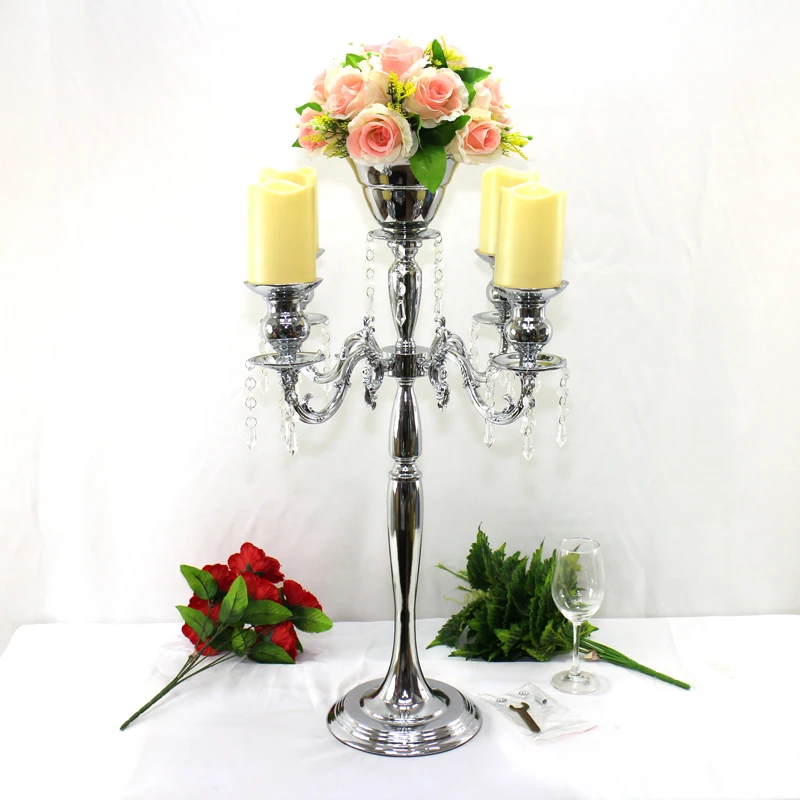 Buy 74cm Silver Wedding Flower Vase Candelabra Wedding
