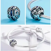 925 Sterling Silver Love All Around CZ Beads Fit Charms Original Bracelet & Jewelry Making berloque 53