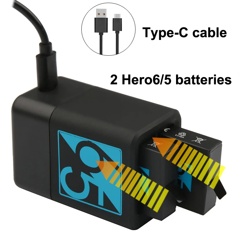 Зарядное устройство для GoPro Hero 5 2 слота 7 6 hero Black bateria аксессуары спортивной