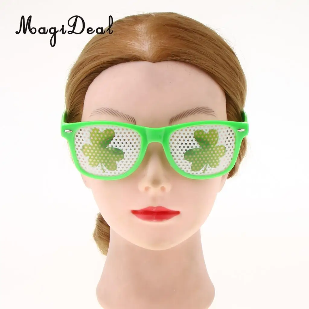 MagiDeal Happy St Patricks Day Eye Glasses Shamrock Irish Flag Sunglasses Costume Accessories Funny Party Favors