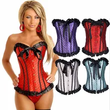 NEW mixed color lace edge wedding underbust Sexy Waist Workout Cincher Body Shaper Shapewear Corset S-XXL 0870 for Women girl