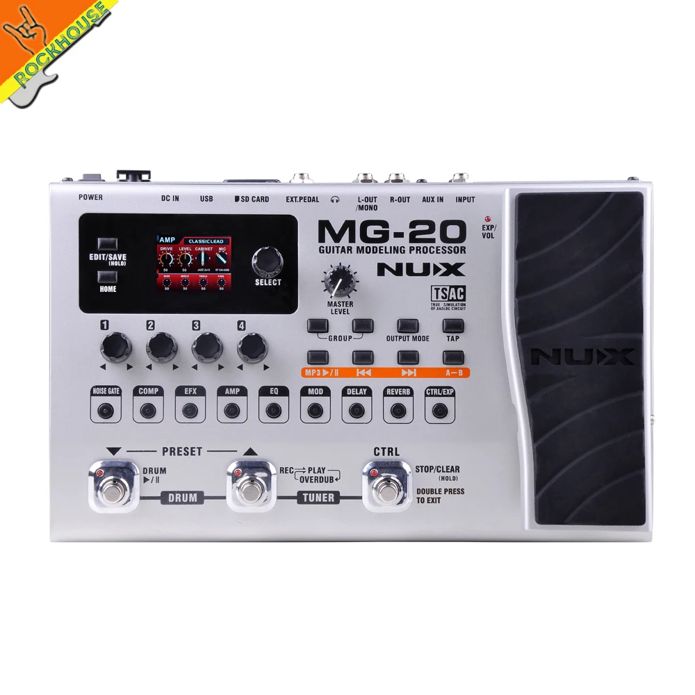NUX MG 20 гитара Мульти педаль эффектов Guitarra моделирующий процессор эффекты 60