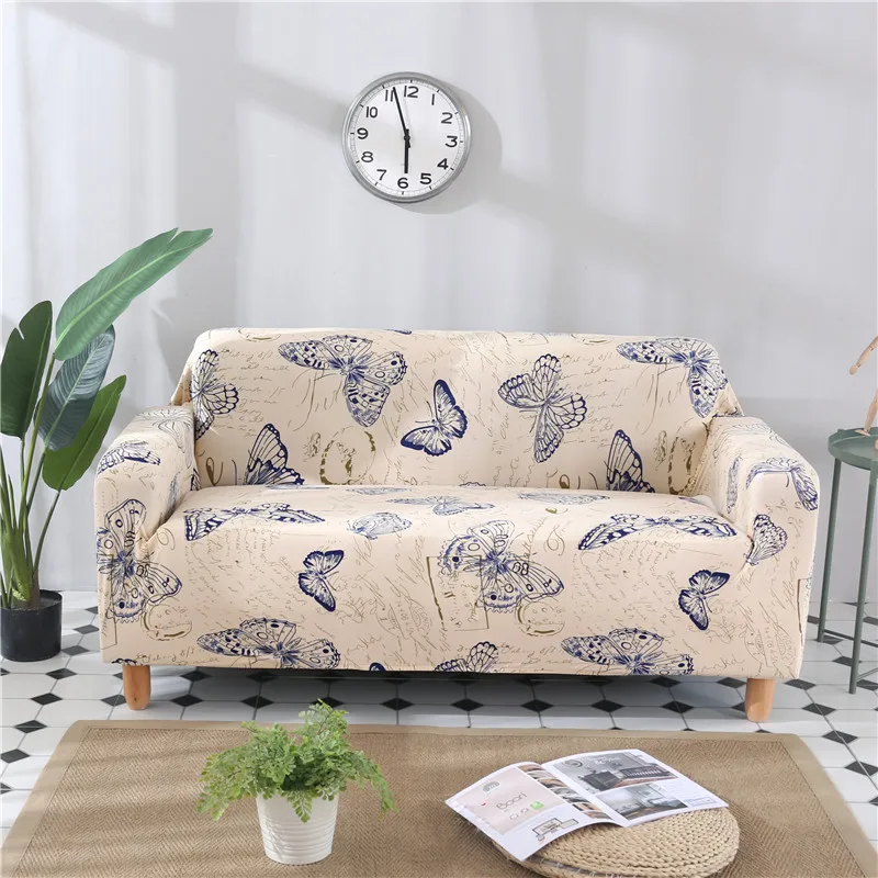 

Furniture Butterfly Pattern Protector Sofa Tight Wrap slip-resistant Inclusive Anti Mite Sofa Cover Elastic Sofa Slipcovers