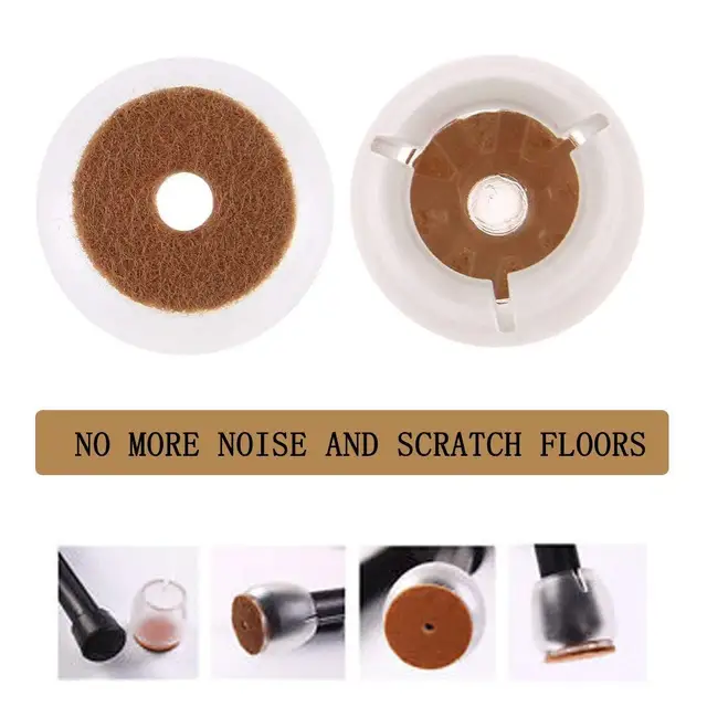 12Pcs Brand New Table Chair Leg Caps Assorted Round Square Rectangle Silicone Floor Protector Furniture Table Feet Covers 6