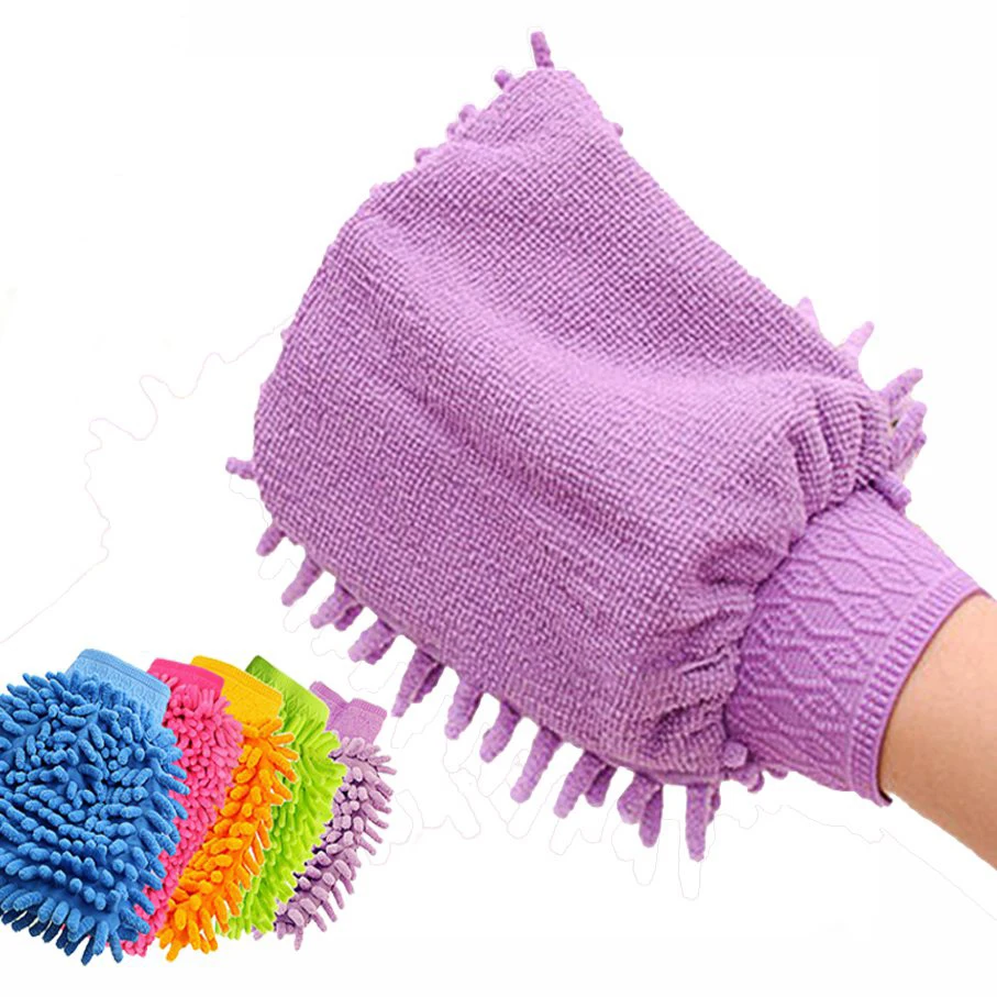 

Hoomall 1pc Kitchen Cleaning Cloth Duster Towel Gloves Scratch-Free Wash Mitt Household Durable Microfiber Car Window Washing