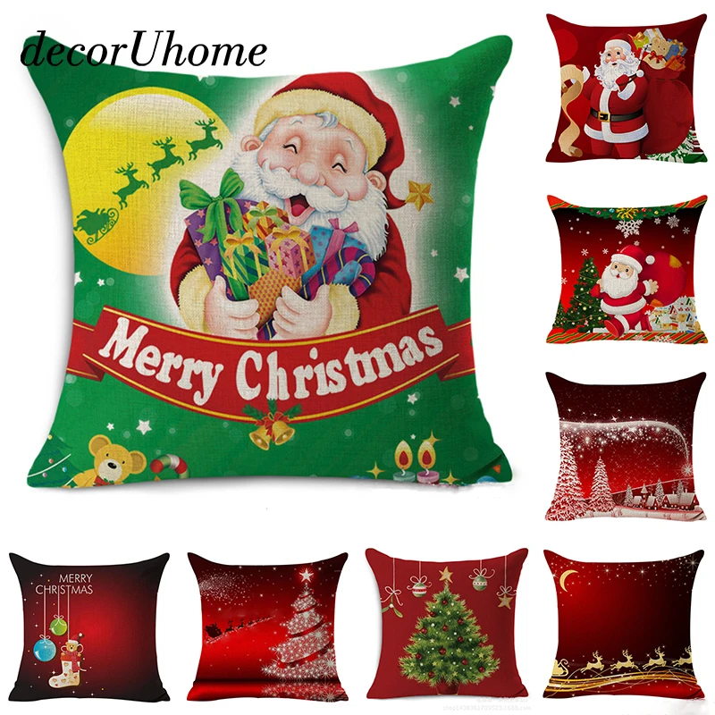 DecorUhome Nordic Рождественская наволочка для подушки мультфильм Санта Клаус Лен Чехлы на декоративные подушки бросить чехлы для диванных