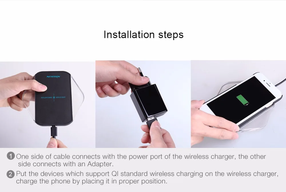 Универсальное беспроводное зарядное устройство Qi USB адаптер для зарядки
