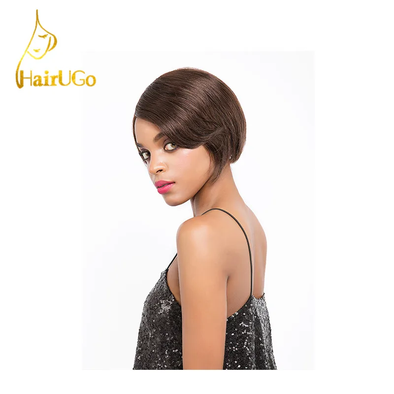 Hairugo волос Малайзия Прямо Девы Человеческие волосы прямые #2 Цвет короткие Человеческие волосы для черный Для женщин Искусственные парики H