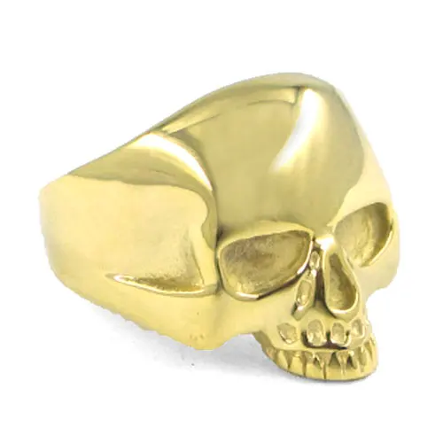 Wholesale Skull Biker Ring Stainless Steel Jewelry Classic Punk Silver Color Black Gold Biker Skull Ring Men Women Kids SWR0036