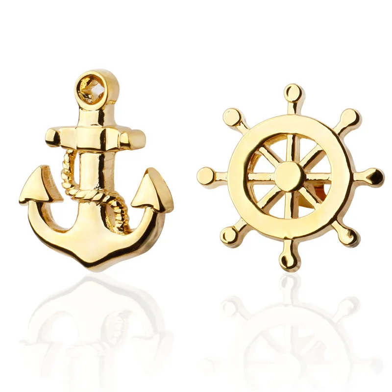 

C-MAN shirt cufflinks for mens Brand cuff buttons Golden Anchor cuff link gemelos High Quality abotoaduras Designer Jewelry