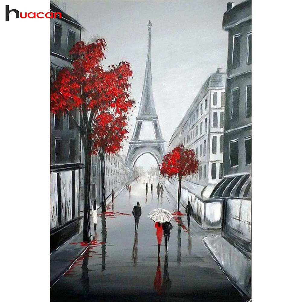 

Diamond Embroidery Landscape Full Square Diamond Mosaic Scenic Picture Rhinestones 5D Diamond Painting Cross Stitch Scenery Rain