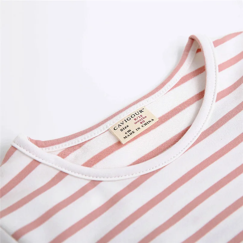 Girls Dress Infant Kids Baby Girl Candy Color Striped Long Sleeve Princess Dress Casual Cotton Dress Baby Girls Clothes JY09#F (24)