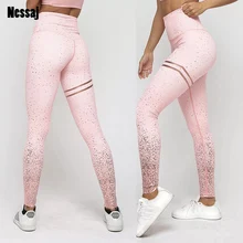 Nessaj Новая мода блесток печать блестящие леггинсы для женщин тонкая высокая Талия пуш-ап сексуальные брюки обтягивающие тренировки эластичные джеггинсы