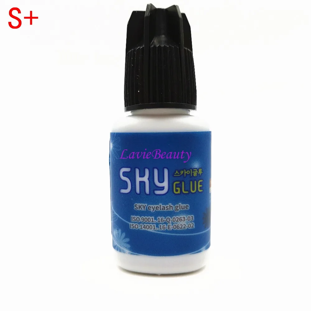 

Free Shipping Fast drying Original Sky Glue for eyelash eyebrow extensions 1-2 seconds Eyelash Adhesive S+ type,5ml Black Cap