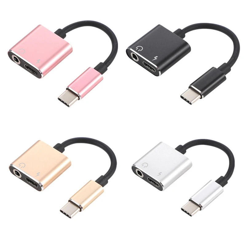 

Type-C 3.5mm Jack Adapter Aluminium Alloy 2 In1 USB To 3.5mm Audio Converter Support Music Headphone Jack Adapter Type C