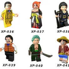 300 шт XP036-041 цельные фигурки Луффи нами Roronoa Зоро сандж Робин строительные блоки кирпичи модель детских игрушек