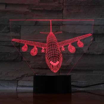 

Fighter Household Lights 3D LED Night Light Color Changeable Touch Switch Luminaria Amazing Optical Illusion Novelty USB Lamp