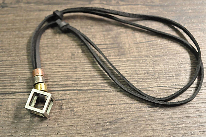 NIUYITID Fashion Men Necklace Pendant Jewelry Leather Necklace For Men Chain Male Collar Vintage Accessories (3)
