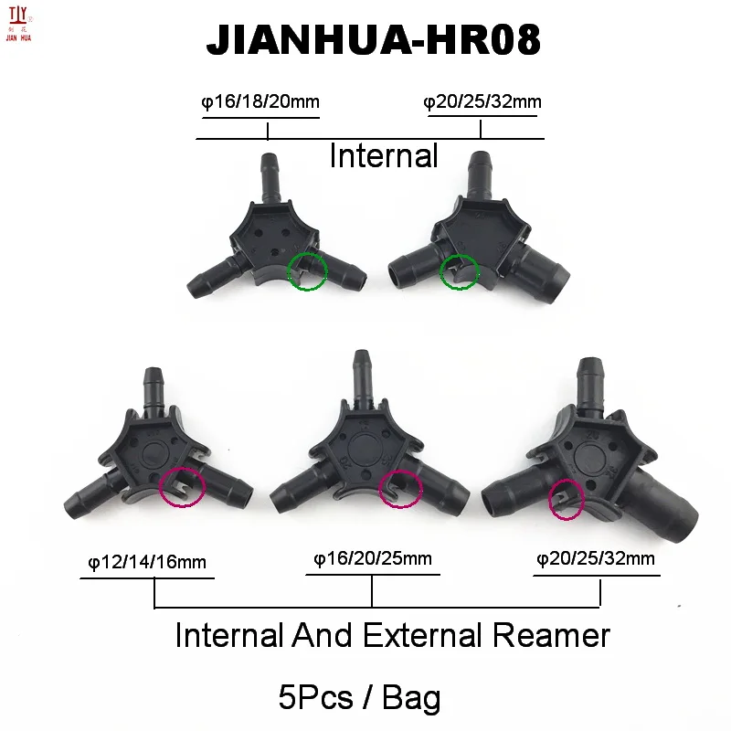 

5Pcs / Lot Black 16-32mm PEX Pipe Hand Reamer PPR Calibrator Fitting Cutter Tools Internal And External Reamers For Plumbing