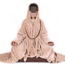 4 цвета унисекс на зиму, теплые, фланелевые накидки дзен монашеский ковер уложенный шаль Йога Униформа костюм плащ для медитации белый/коричневый