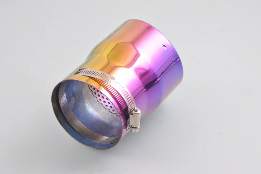Wotefusi For Universal Colorful Exhaust Muffler Silencer Tail Tip Pipe 70-88mm Inside Dia [ QPA116]
