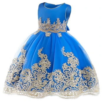 

Elegant Kids Girls Princess Party Dress Embroidery Tutu Tulle Evening Gown Dress Flower Girls Wedding Bridesmaid Dress for Kids