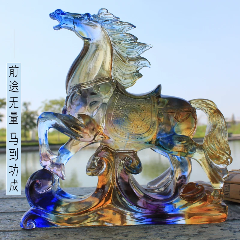 

The spring and autumn horse glazed coloured glaze decoration decoration future business success glazed horse ornaments