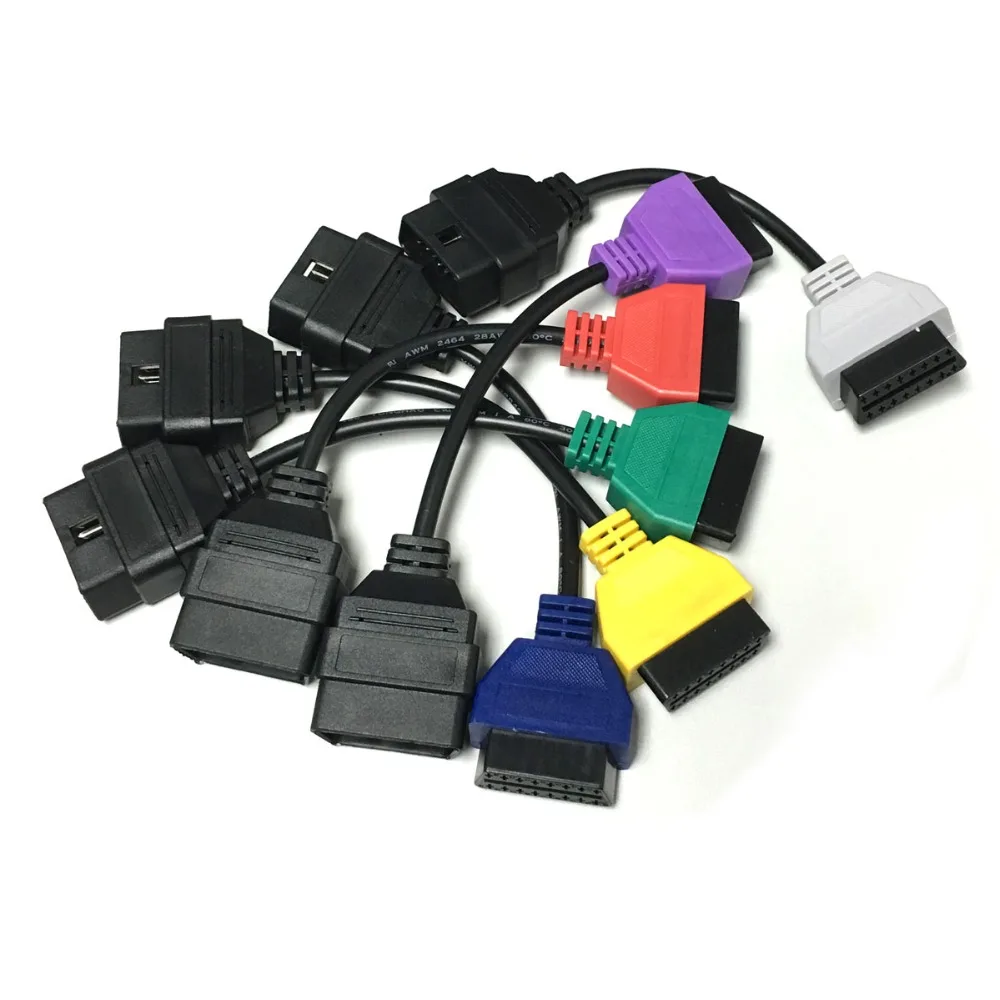 

6 Colors OBD2 Diagnostic Cable Connectors For FiatECUscan MulitECUscan Scan