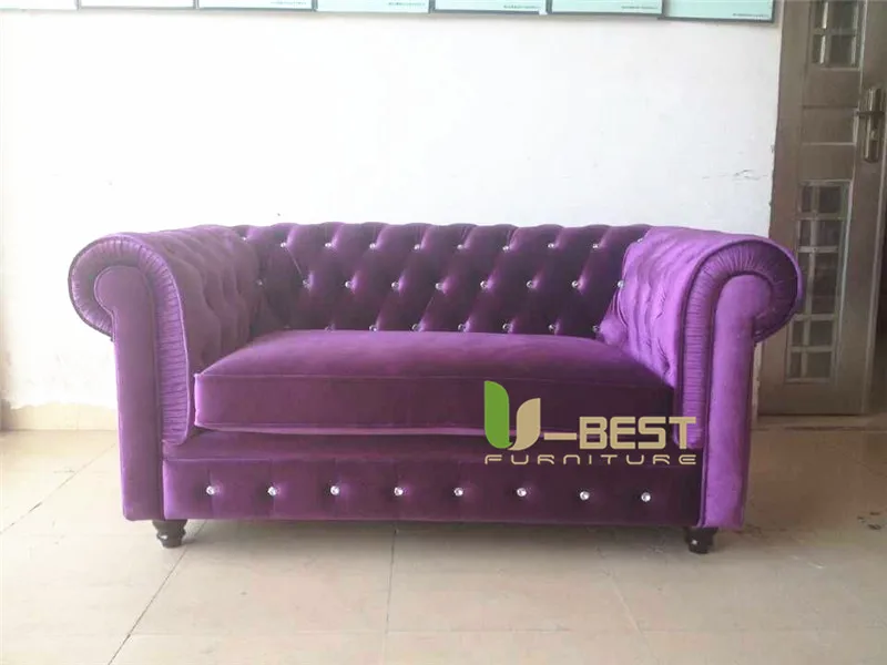 purple fabric chesterfield sofa 2 seater sofa (1)
