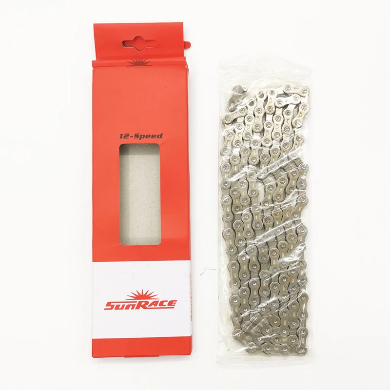 Top Sunrace MTB bike 12 Speed silvers Chain x1 x12 1x12 System Connector Included 116L links For Mountain Bicycle Chains 0