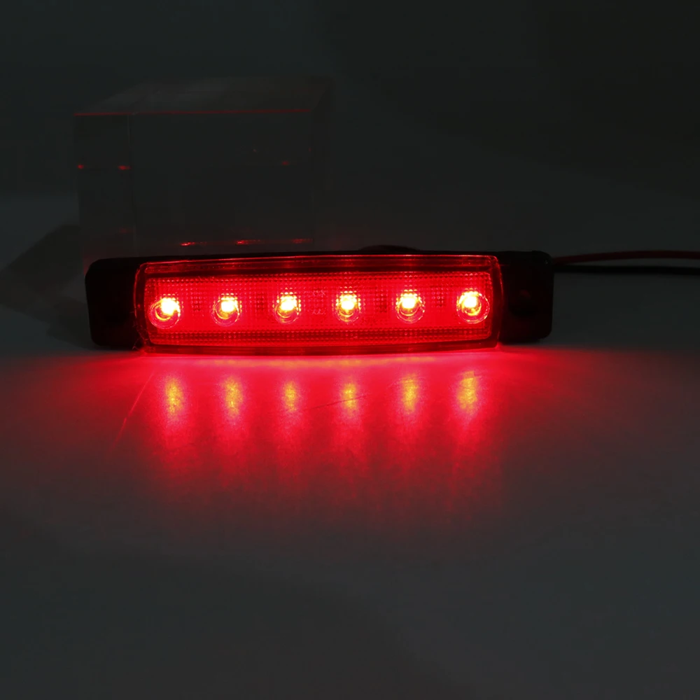 10x красный автомобиль внешнее освещение светодио дный 12 В в светодио дный 6 LED авто Автобус Грузовик вагоны боковой маркер индикатор трейлер