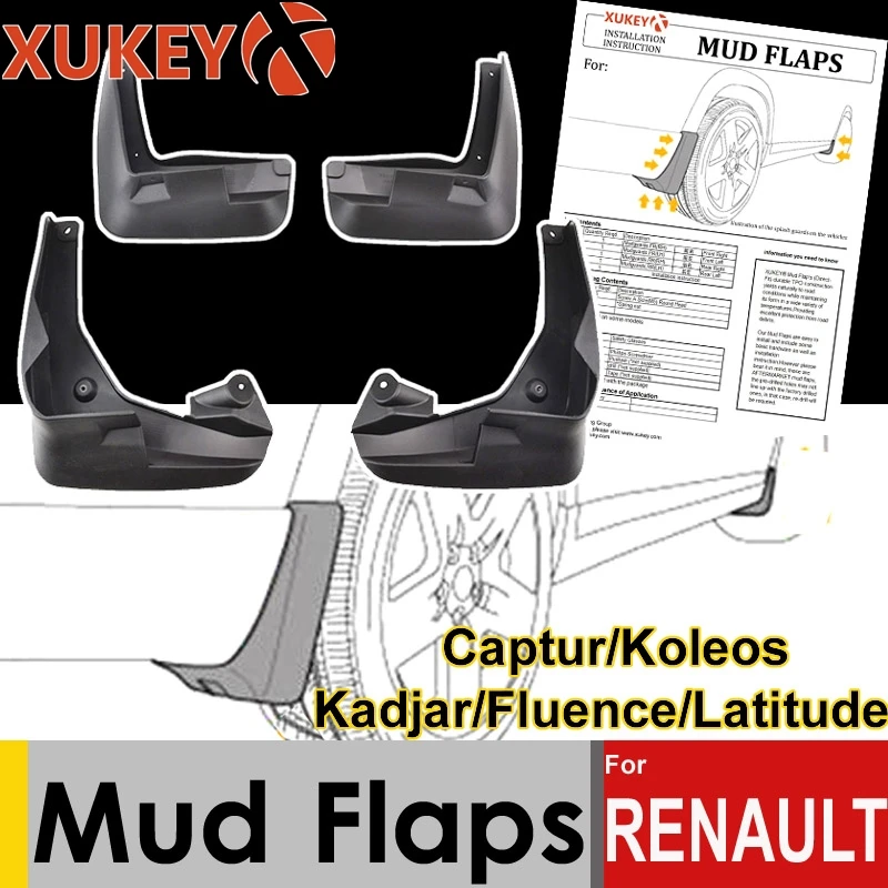 

Set Car Mud Flaps For Renault Captur Koleos 1 2 Kadjar Fluence Latitude Mudflaps Splash Guards Mud Flap Mudguards Fender Styling