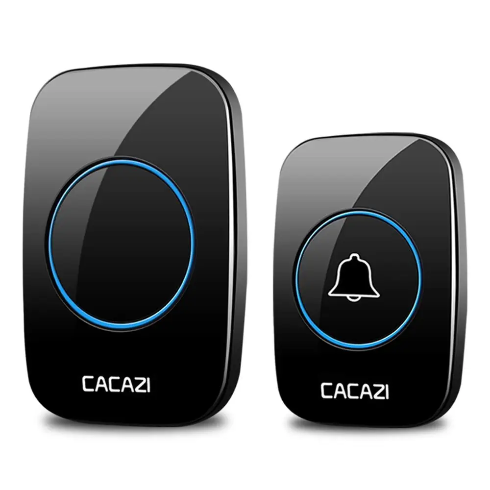 

CACAZI Wireless Waterproof Doorbell 100-240V 60 chime 300M Remote 1 button 1 2 3 receiver Smart Door Bell EU AU UK US Plug