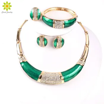 

Africa Nigeria Wedding Beads Jewelry Gold Color Jewelry Dubai Romantic Style Costume Jewelry Set