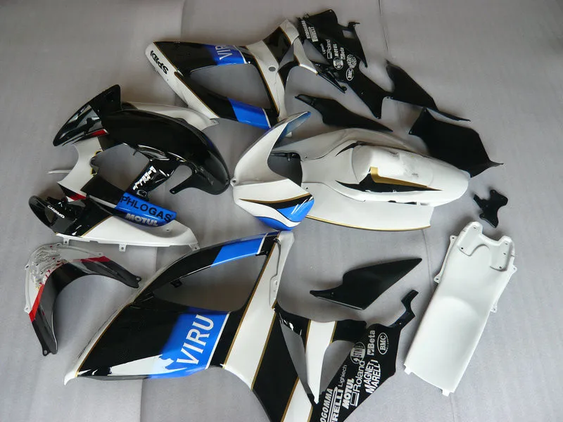 Мотоцикл обтекатель комплект для SUZUKI GSXR600 750 K6 06 07 GSXR 600 GSXR750 2006 2007 ABS белый черно-голубые обтекатели комплект+ подарки SB69