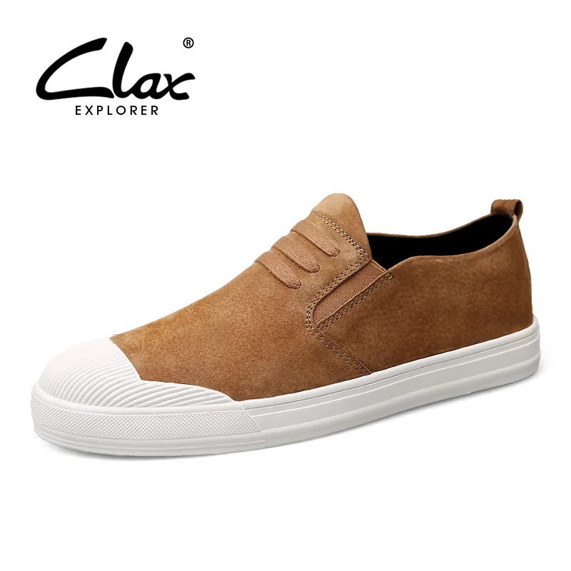 

CLAX Mens Loafers Fashion 2019 Spring Summer Male Casual Shoe Slip on Designer Suede Leather Shoes Man's Walking Footwear Soft