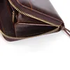 Billetera larga de negocios para hombre, cartera de mano de cuero genuino informal con cremallera para hombre, Bolsa porta tarjetas larga ► Foto 3/6