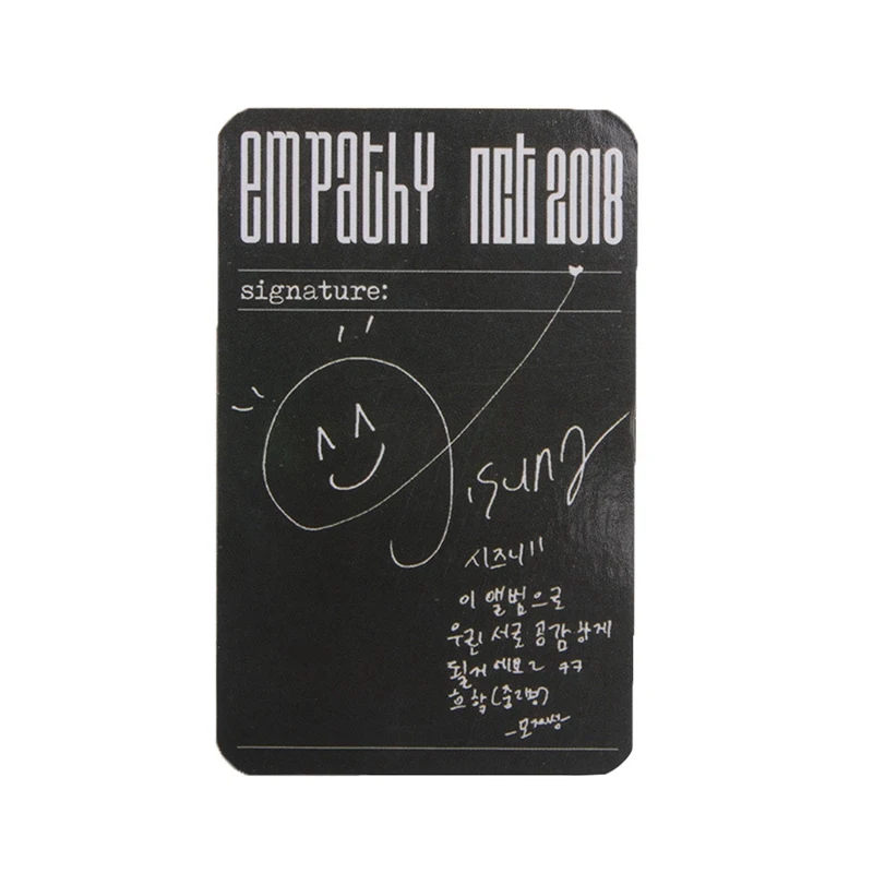 1 шт. KPOP NCT U 127 сопереживание альбом Taeyong Mark автограф фотобумага бумажные карты плакат черно-белая версия