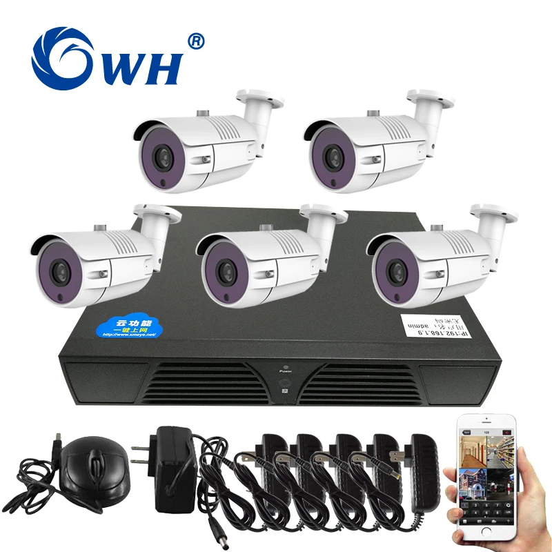 

CWH 5CH HD 720P 1MP AHD Camera Kits Security Camera with DVR of Home Camera System Support Smart Phone Remote Monitor