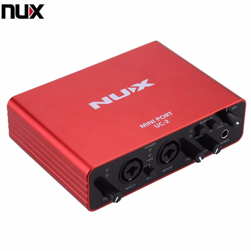 NUX UC-2 мини порт USB XLR 6,35 мм вход выход аудио интерфейс для микрофона MIDI инструмент записи воспроизведения