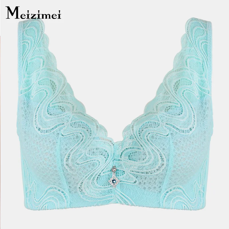 2017 Plus Size vest Bra bh Push Up Lace full cup Large Size Bras For Womens Underwear lolitas elastic mesh Brassiere max 95 C D