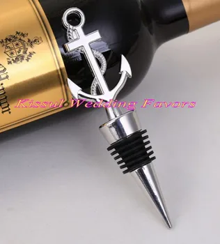 

(10 Pieces/Lot) Unique Wedding and Party Favors of Nautical Themed Anchor Bottle Wine Stopper Favors For Guest and Bridal shower