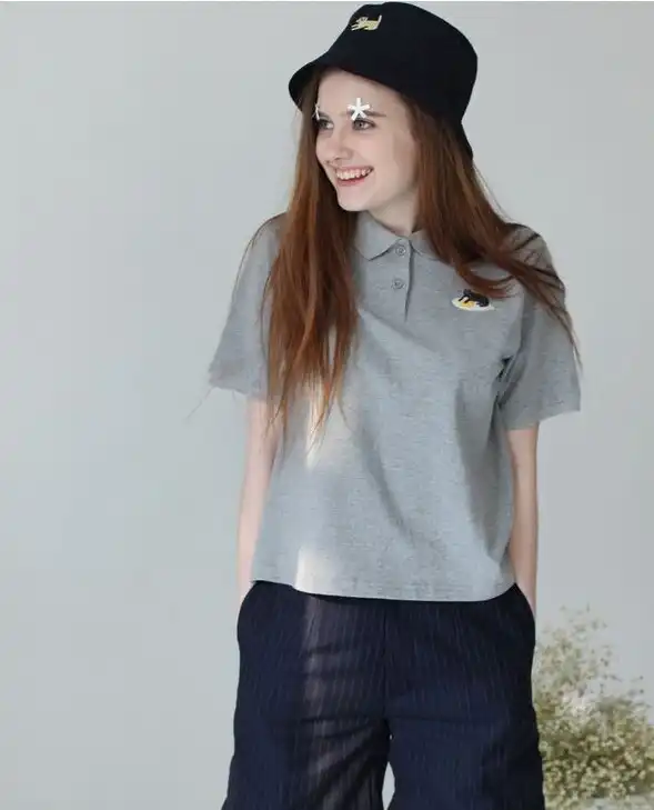 gray polo shirt womens