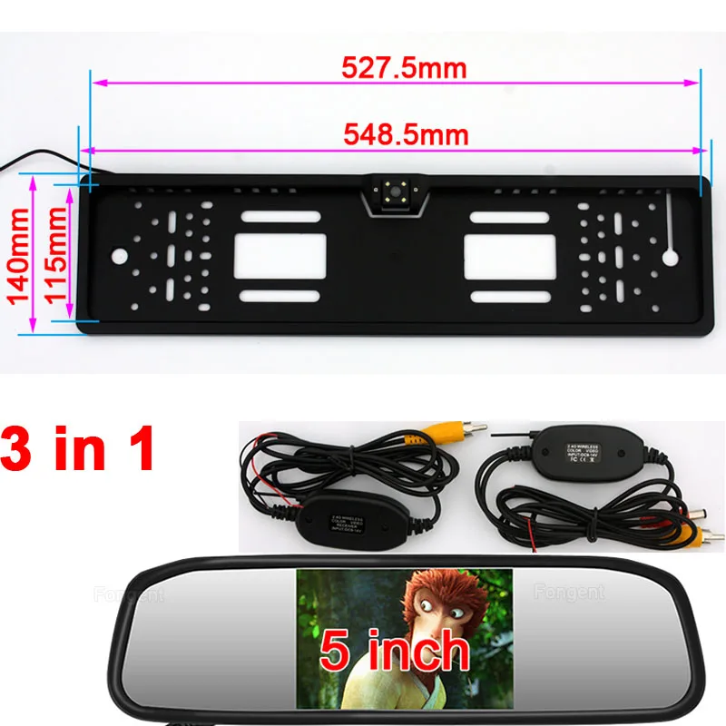 Fongent 5 &quotцветной HD TFT LCD автомобильный монитор зеркала заднего вида 800*480 с