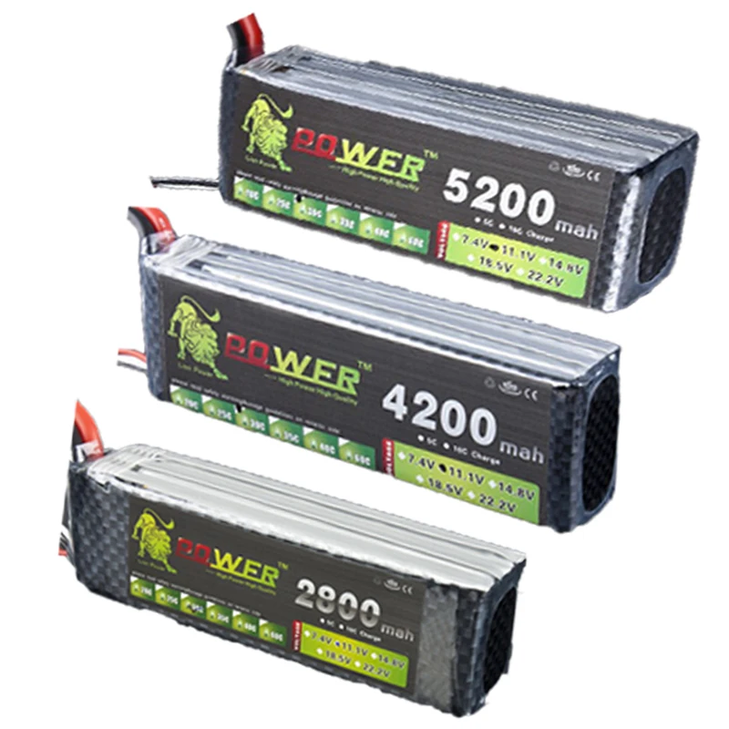 

LION POWER 11.1v 1500mAh 2200mah 2800mah 3000mah 4200mah 5200mah lipo battery T/XT-60 for RC helicopter/car/boat toys 3s battery