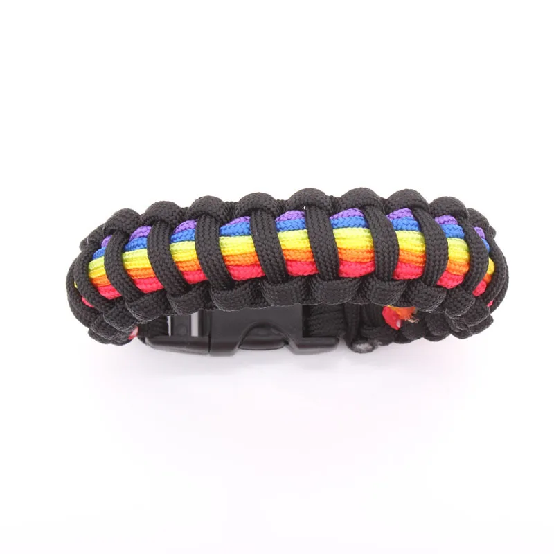 قوس قزح شريط سوار Paracord ، بقاء سوار في الهواء الطلق التخييم سريعة الإصدار سوار. تسلق التخييم بقاء المعدات